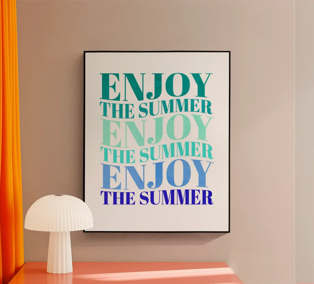Enjoy the summer. Happy vibes with typography. plexiglass da CalliLetters