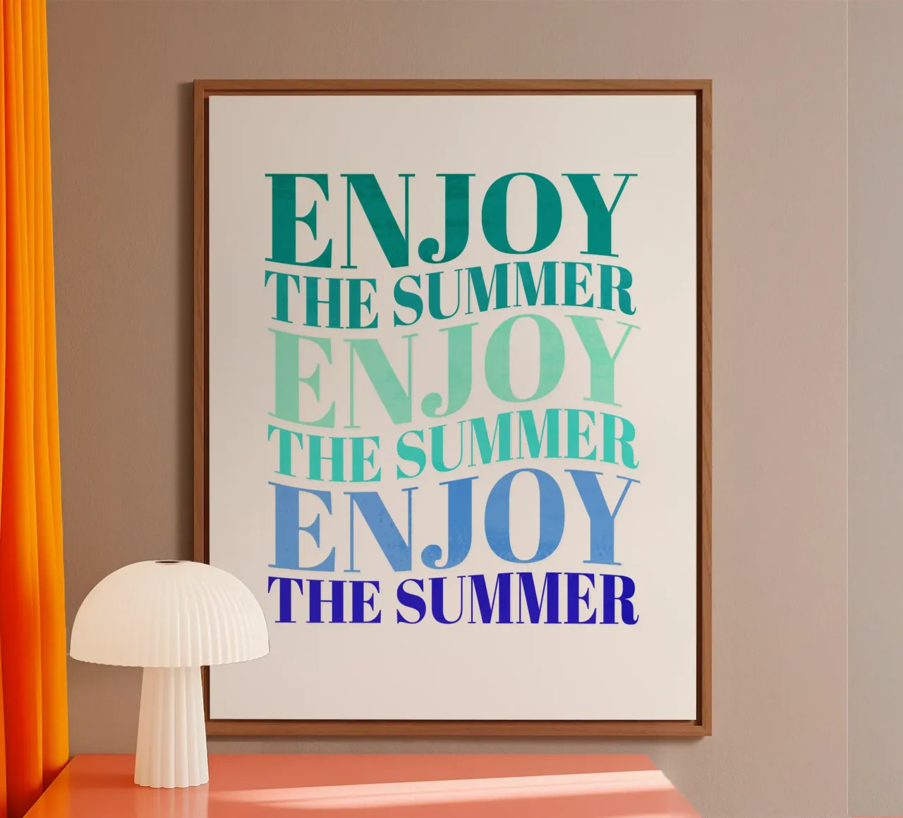 Enjoy the summer. Happy vibes with typography. alluminio dibond da CalliLetters