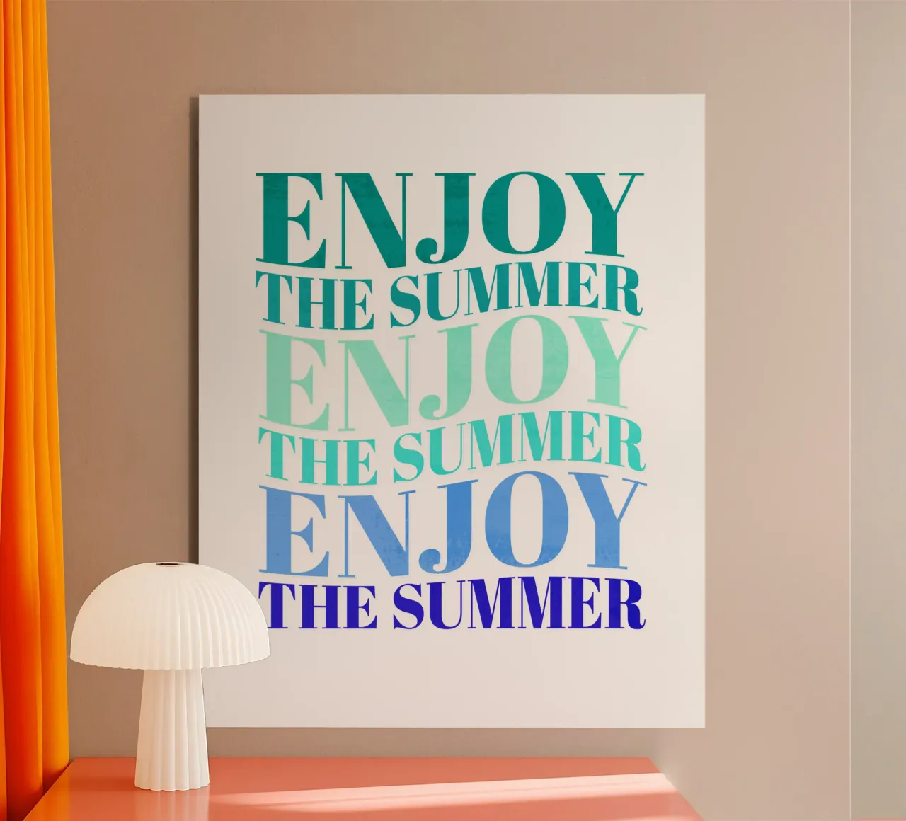 Enjoy the summer. Happy vibes with typography. alluminio dibond da CalliLetters