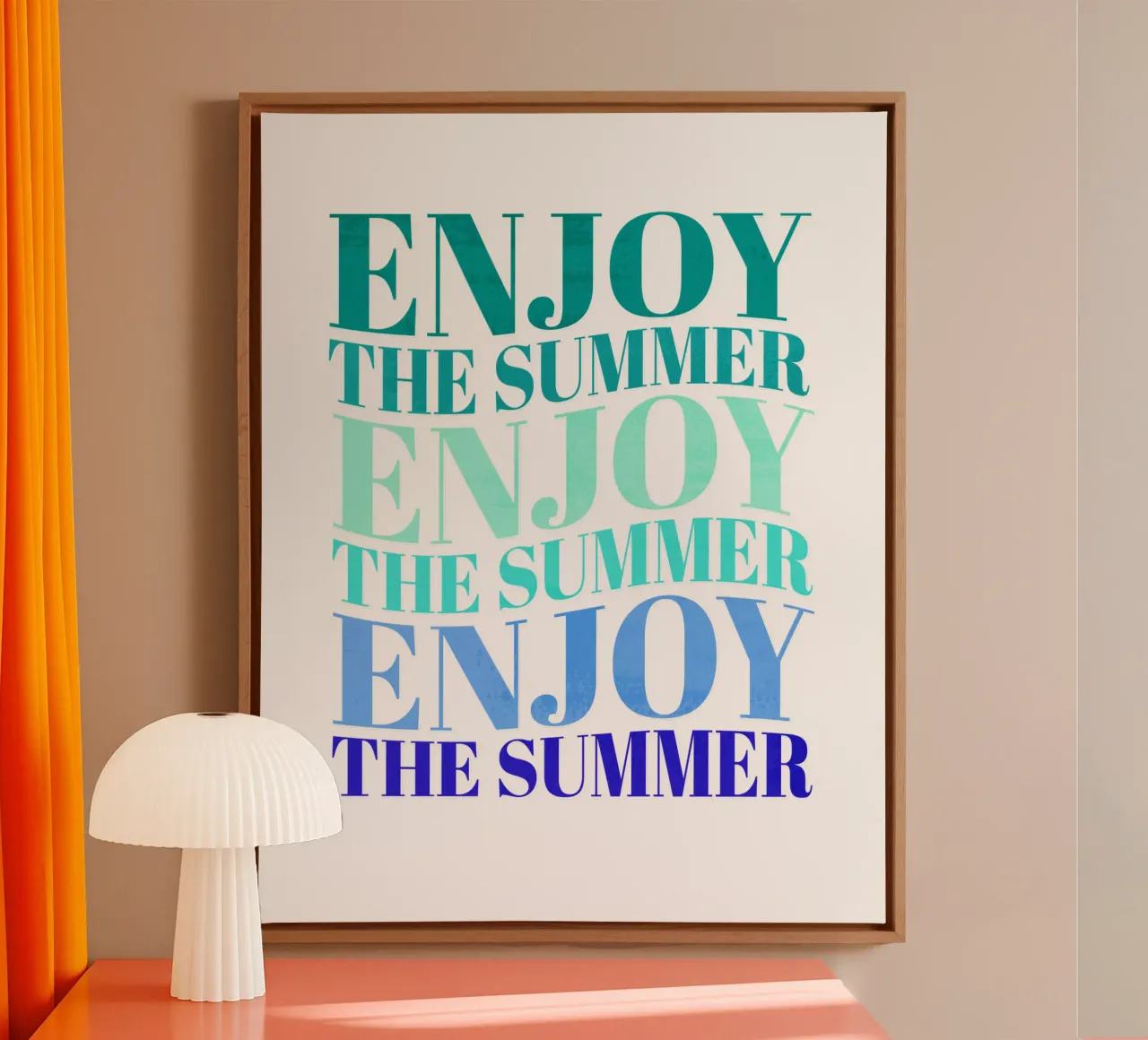 Enjoy the summer. Happy vibes with typography. tela da CalliLetters