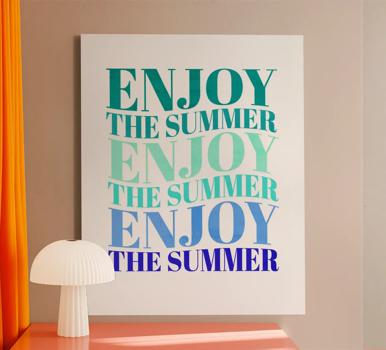 Enjoy the summer. Happy vibes with typography. tela da CalliLetters