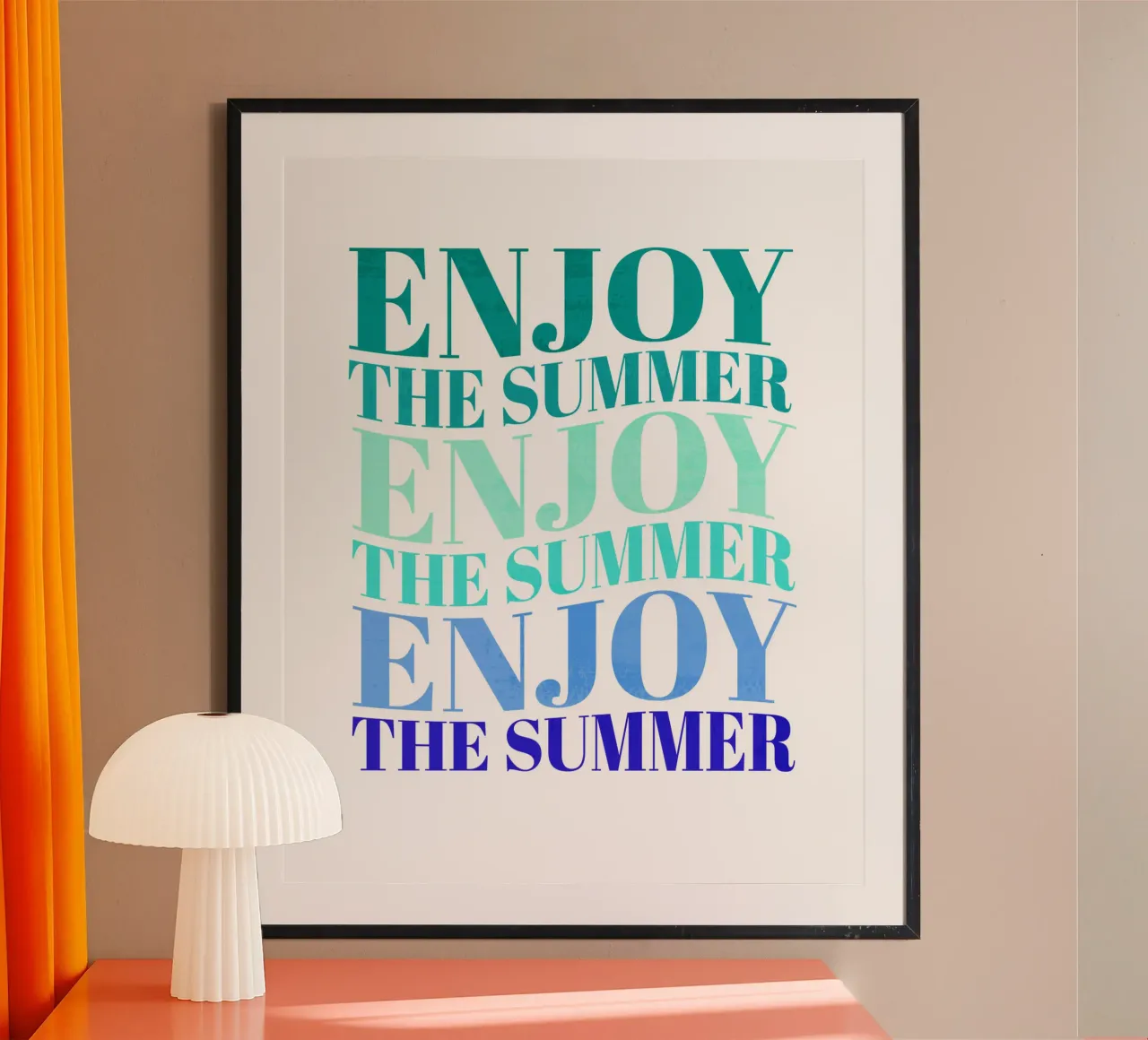 Enjoy the summer. Happy vibes with typography. carta hahnemühle da CalliLetters