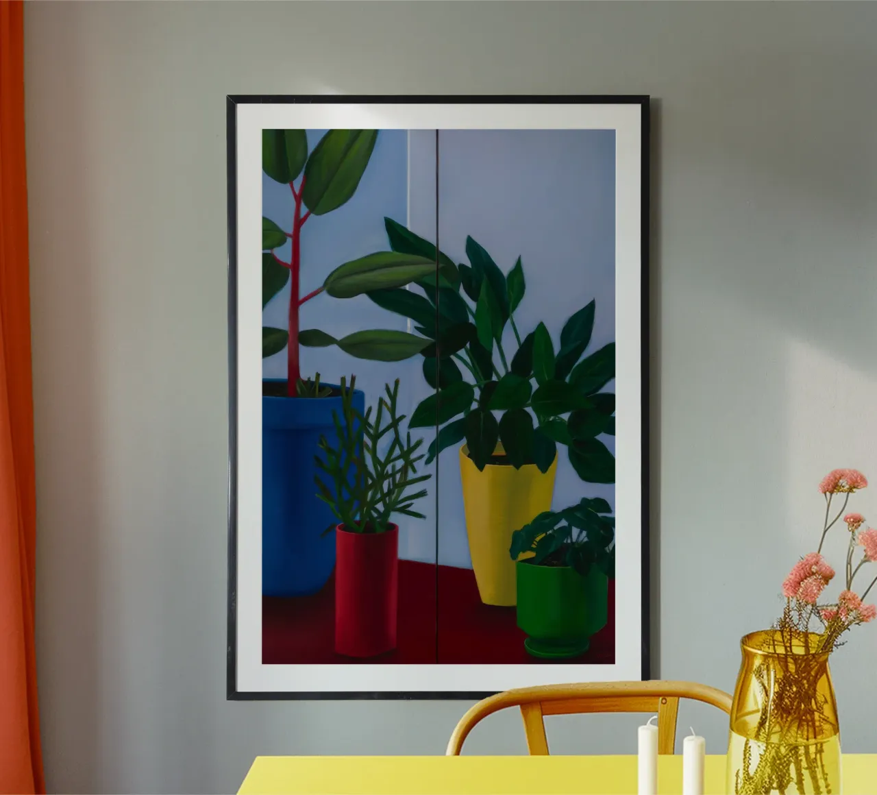 Duo di piante vibranti poster con telaio in legno da Opal Strokes