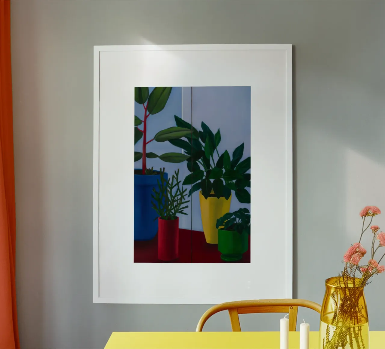 Duo di piante vibranti poster con telaio in legno da Opal Strokes