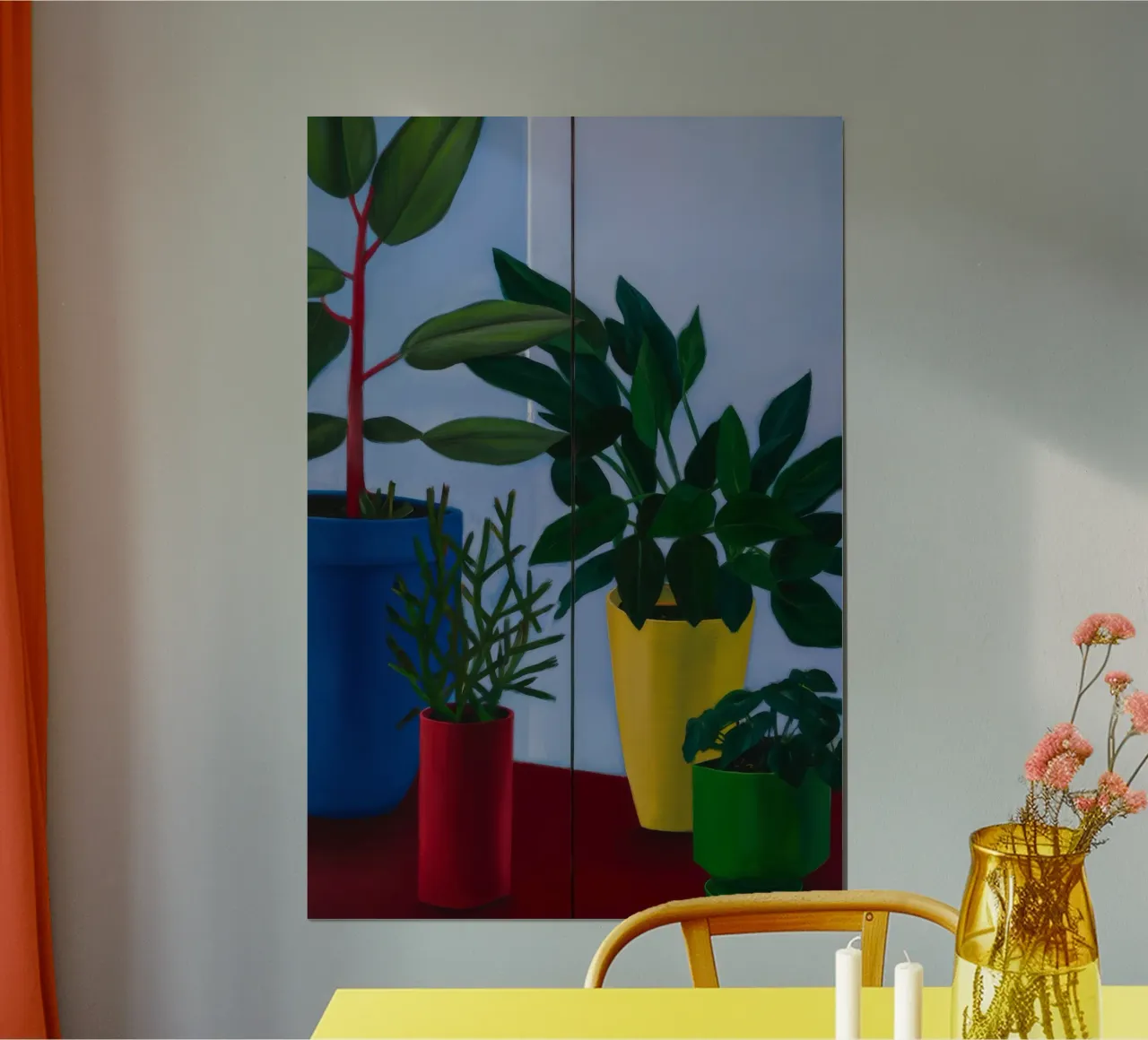 Duo di piante vibranti poster con telaio in legno da Opal Strokes