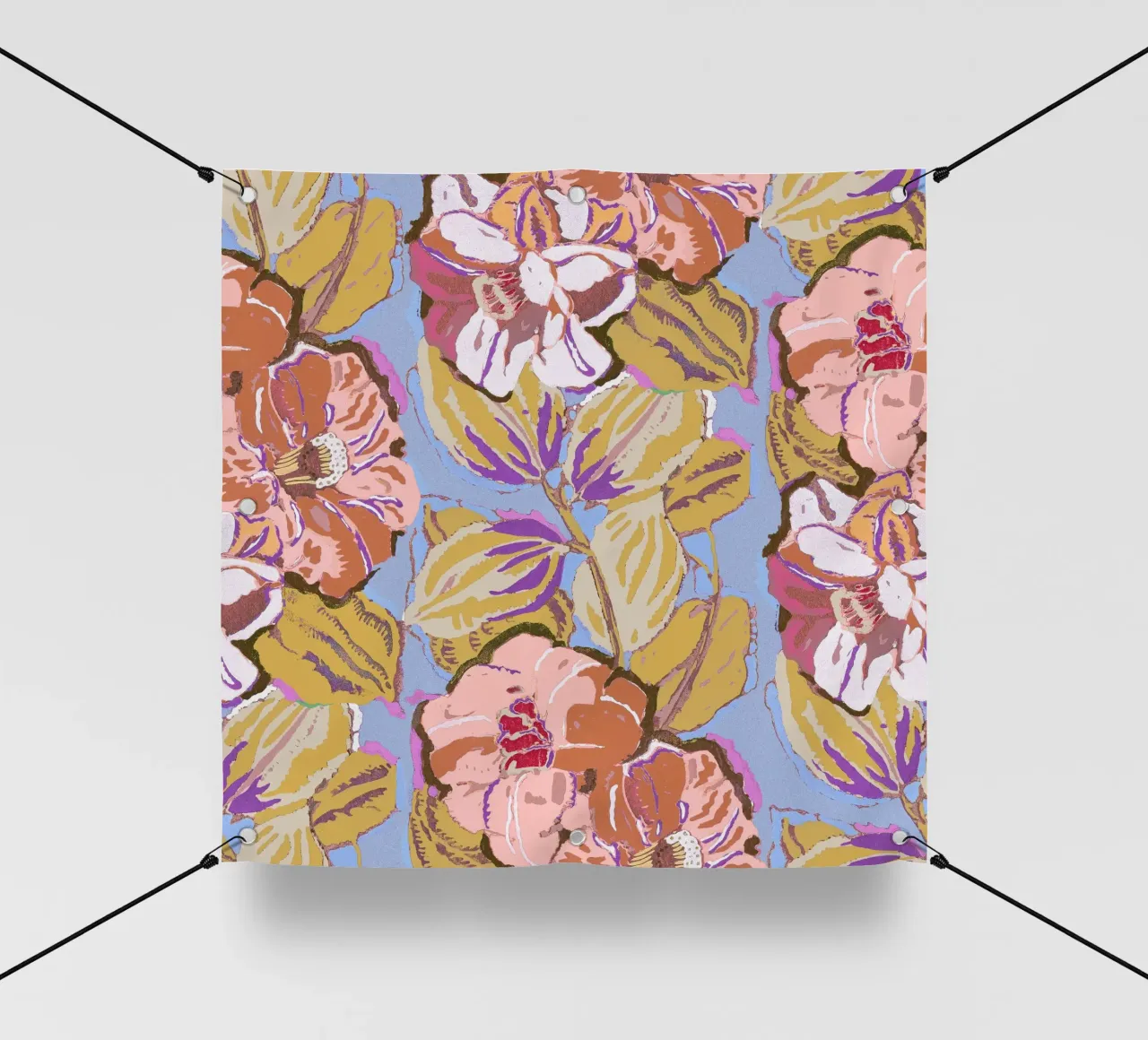 Motivo floreale Art Nouveau - Design botanico d'epoca telo in pvc da NorwesClub