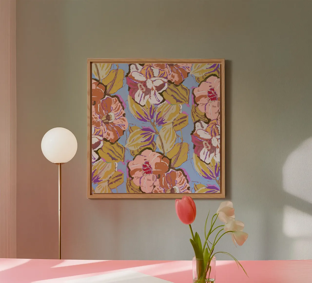 Motivo floreale Art Nouveau - Design botanico d'epoca alluminio dibond da NorwesClub