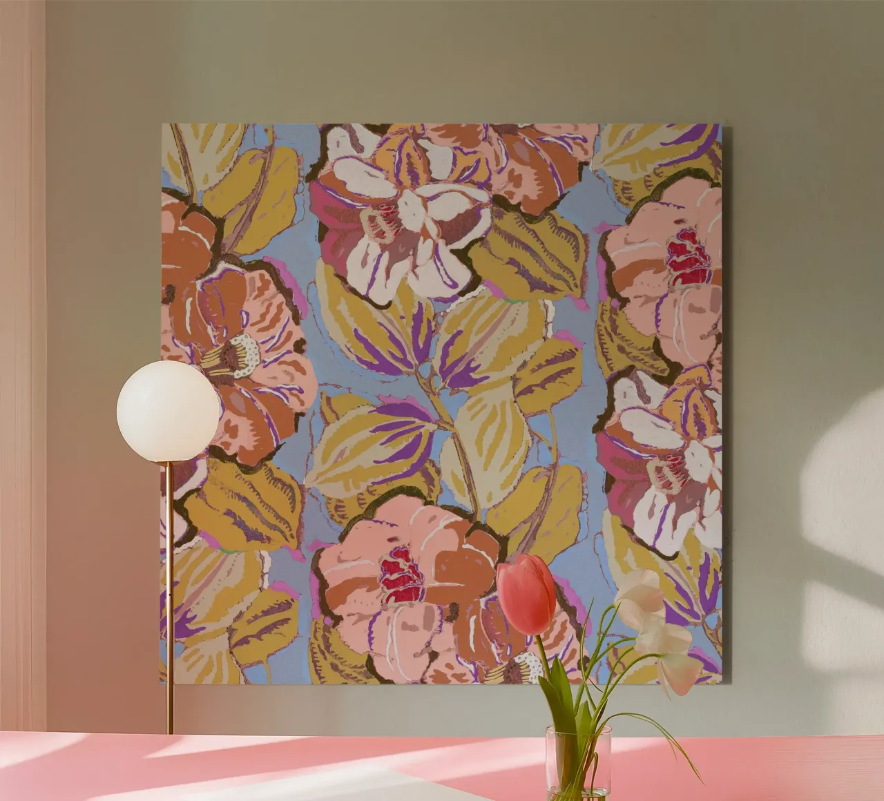 Motivo floreale Art Nouveau - Design botanico d'epoca alluminio dibond da NorwesClub