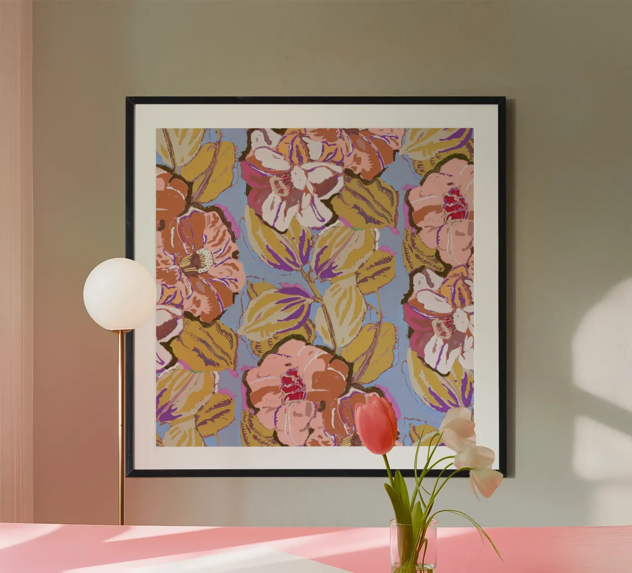 Motivo floreale Art Nouveau - Design botanico d'epoca poster da NorwesClub