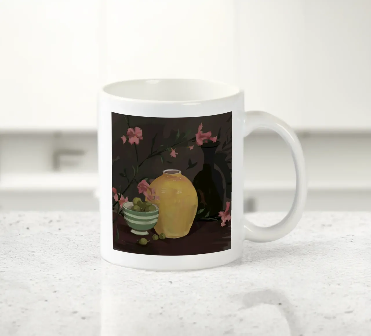 Antique Floral Hues ceramic mug by Opal Strokes
