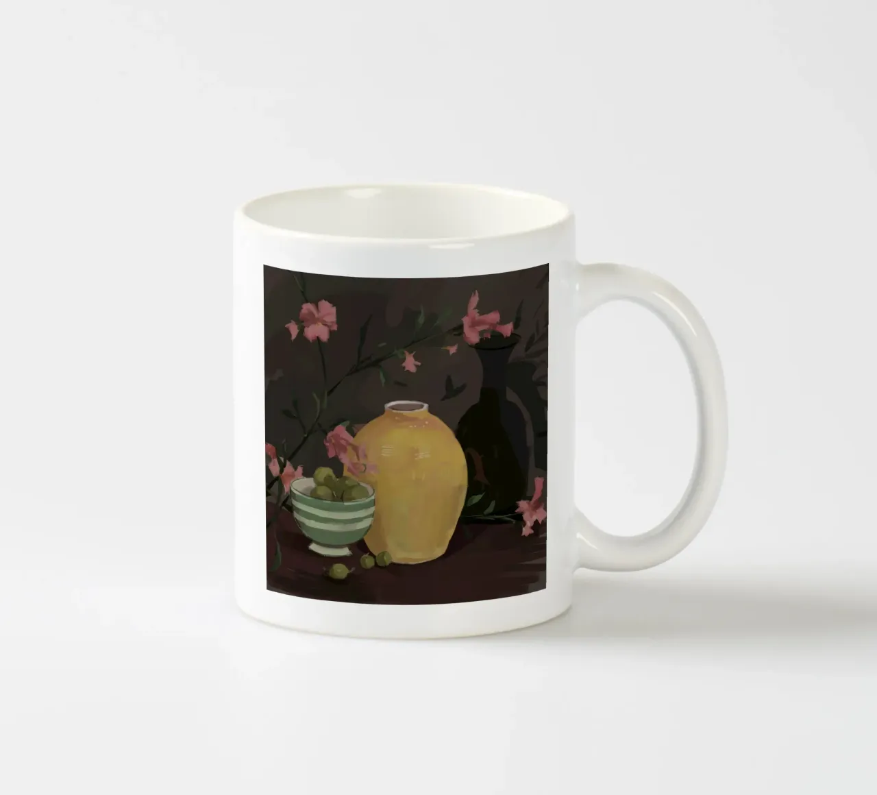 Antique Floral Hues ceramic mug by Opal Strokes