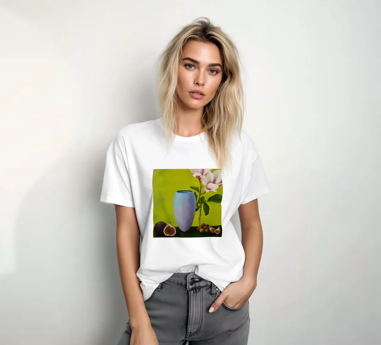 Luminous Magnolia Figs t-shirt da Opal Strokes
