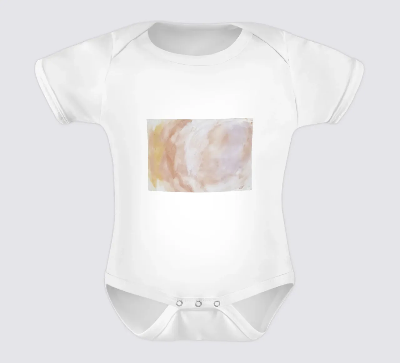 Soft Blush Swirl Abstract - Pastel Fluid Art Print Kurzarm Babybody von NorwesClub