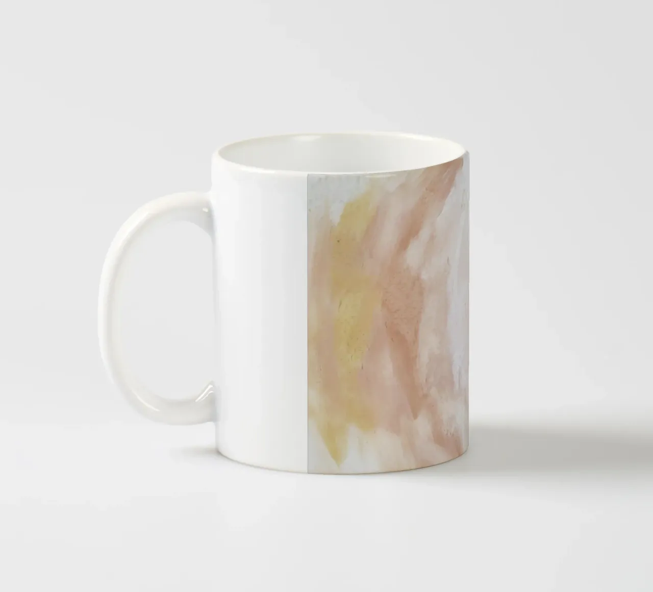 Stampa d'arte fluida in pastello: vortice astratto di colore rosa tenue tazza in ceramica da NorwesClub