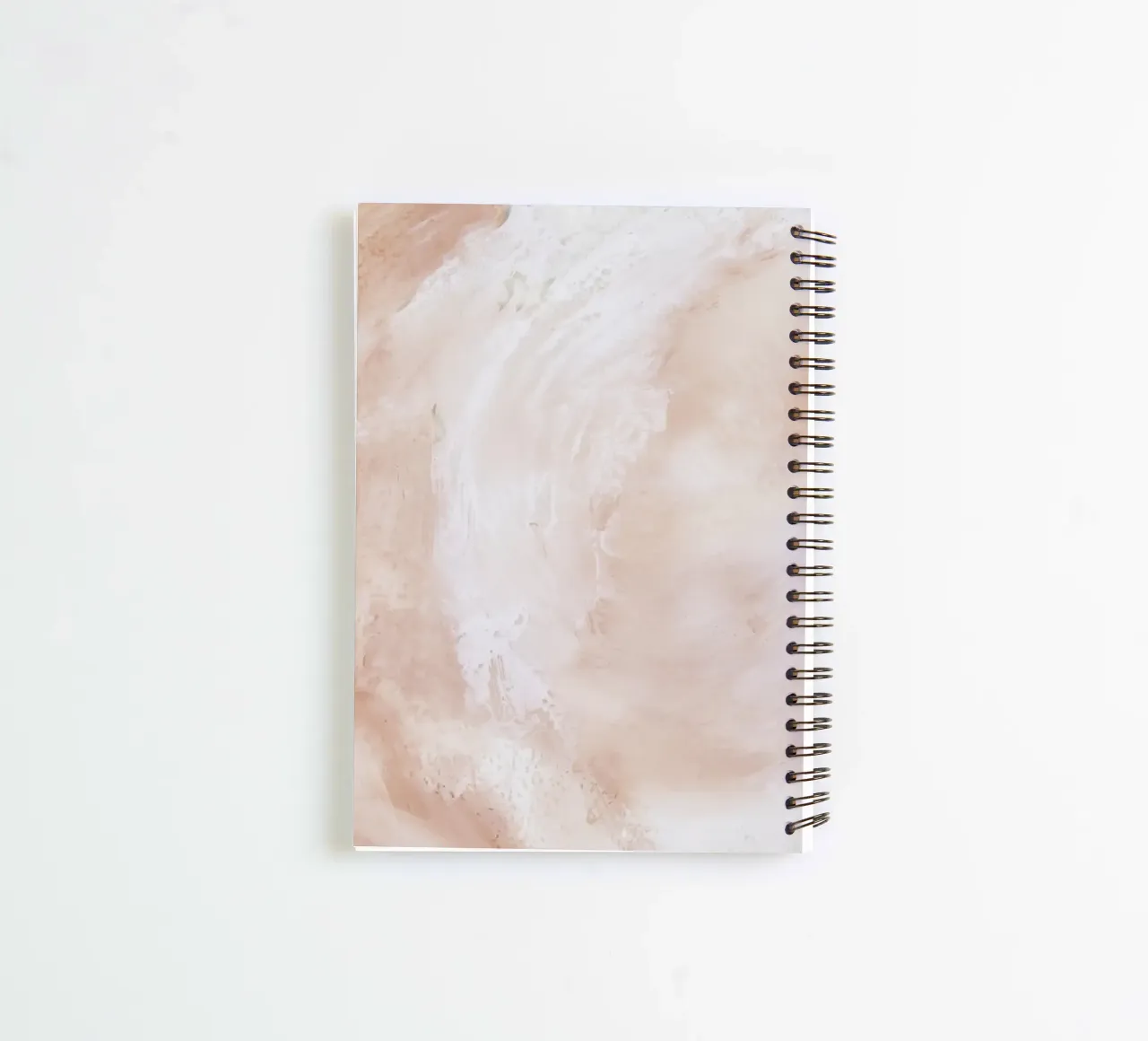 Soft Blush Swirl Abstract - Pastel Fluid Art Print spiral notebook by NorwesClub