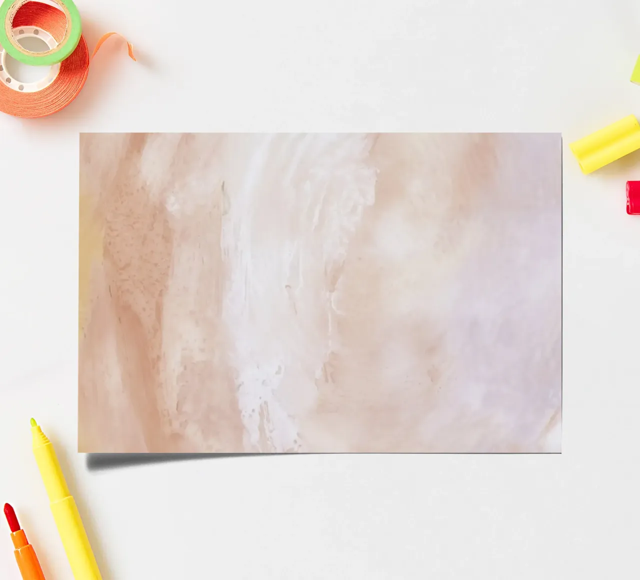 Soft Blush Swirl Abstract - Pastel Fluid Art Print Stickerbogen von NorwesClub
