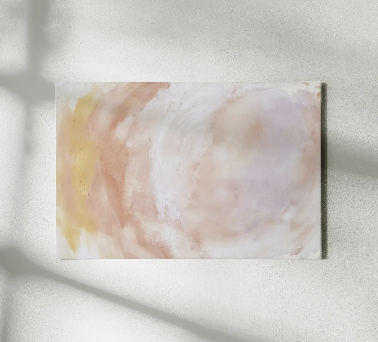 Soft Blush Swirl Abstract - Pastel Fluid Art Print canvas by NorwesClub