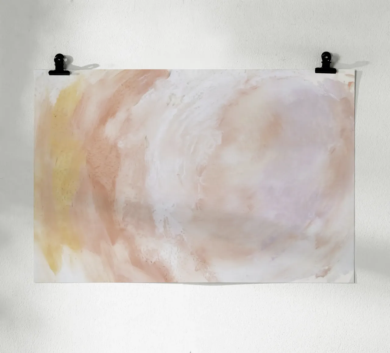 Soft Blush Swirl Abstract - Pastel Fluid Art Print hahnemühle by NorwesClub