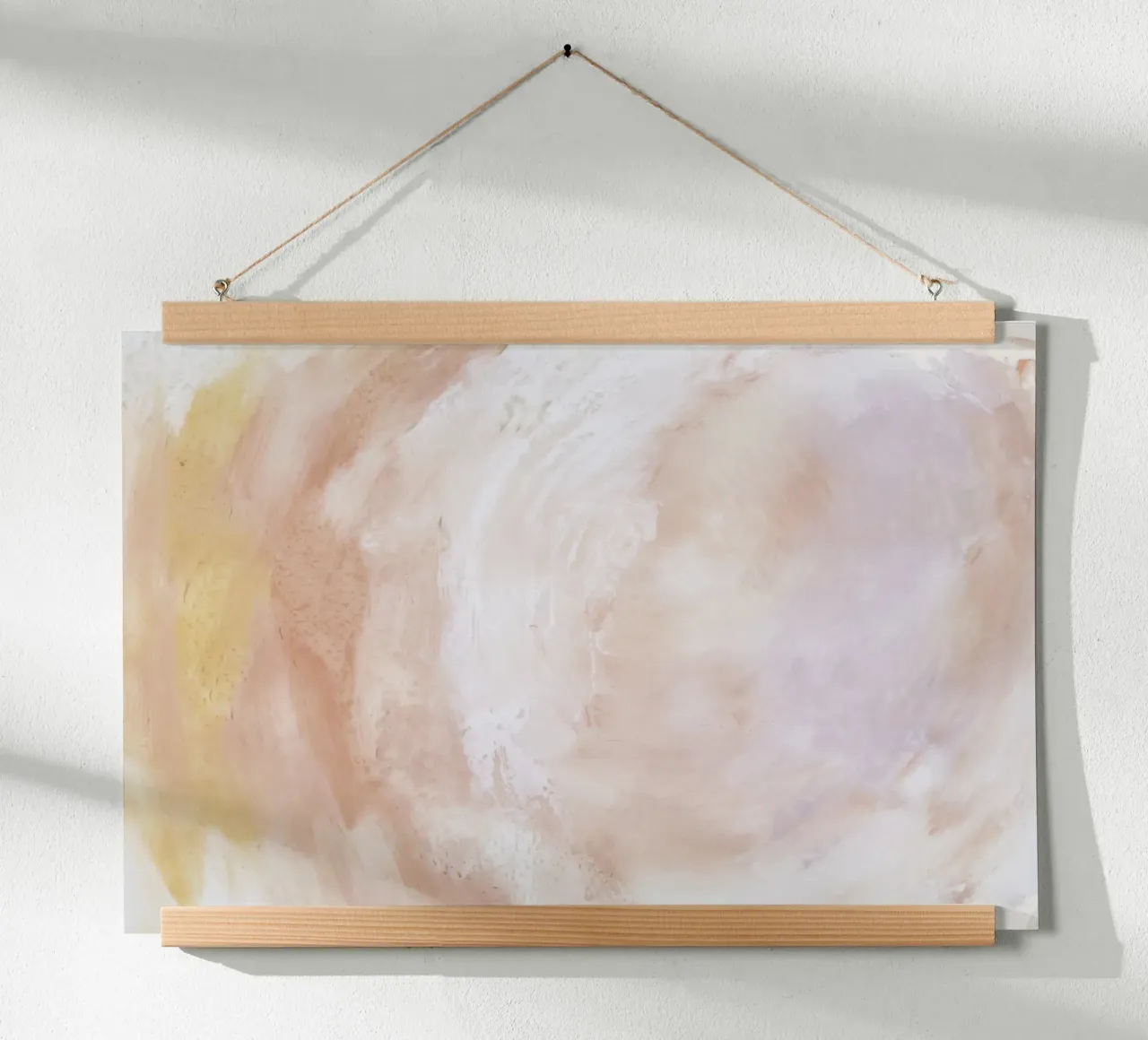 Soft Blush Swirl Abstract - Pastel Fluid Art Print hahnemühle by NorwesClub