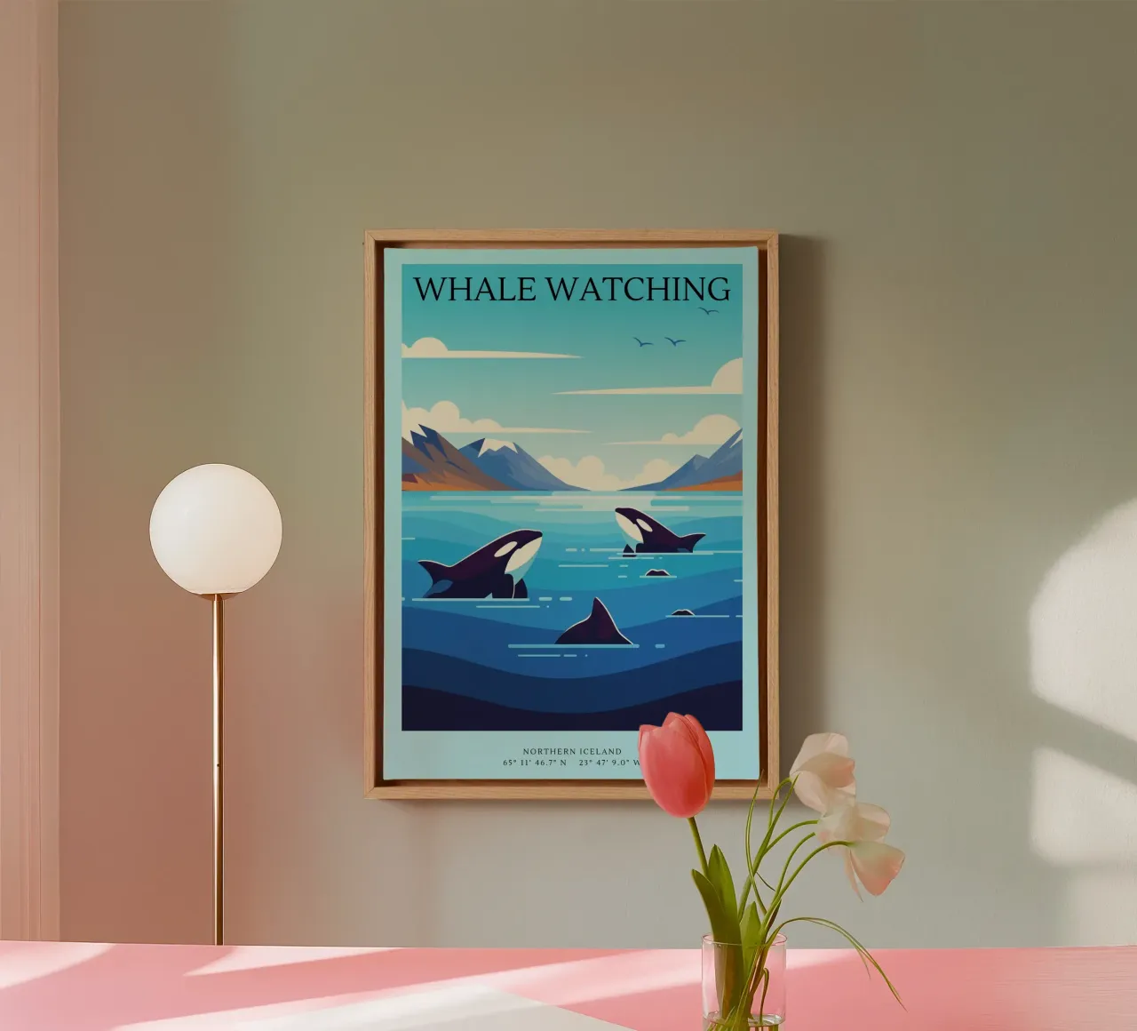 WHALE WATCHING: Icelandic Gossip Session canvas with Floater frame by ZEN VACATION