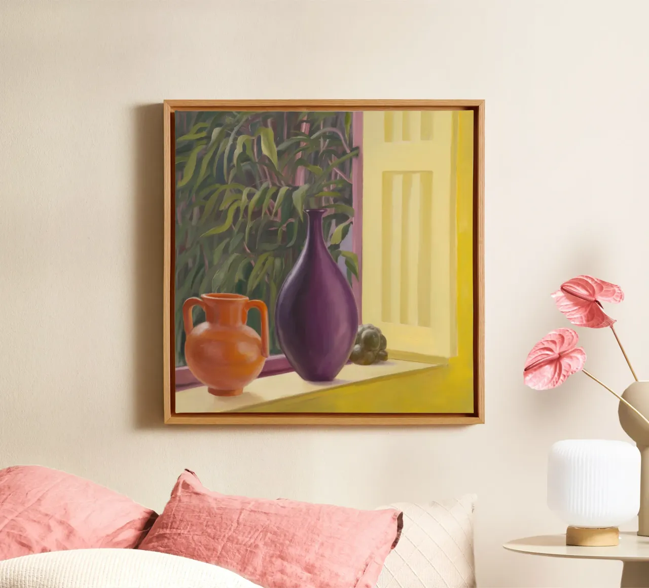 Sunlit Window Vessels canvas with Floater frame by Opal Strokes