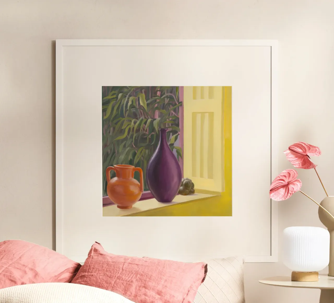 Vaschette per finestre illuminate dal sole poster con telaio in plastica da Opal Strokes