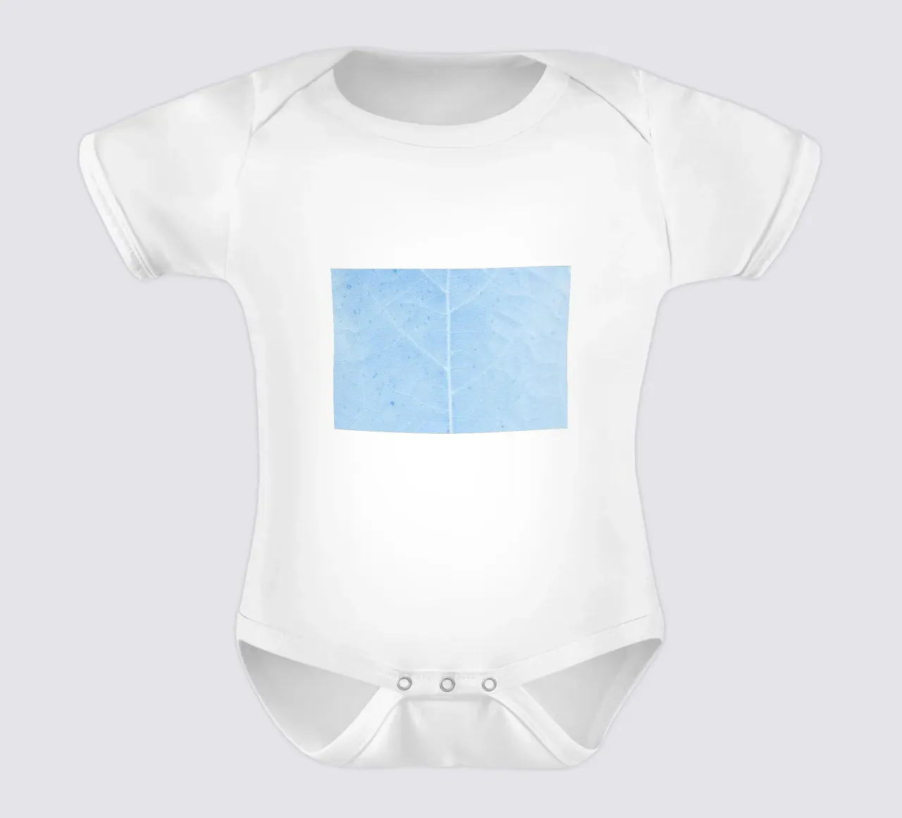 Aqua Leaf Veins Macro - Serene Nature Abstract Print body de bebé de NorwesClub