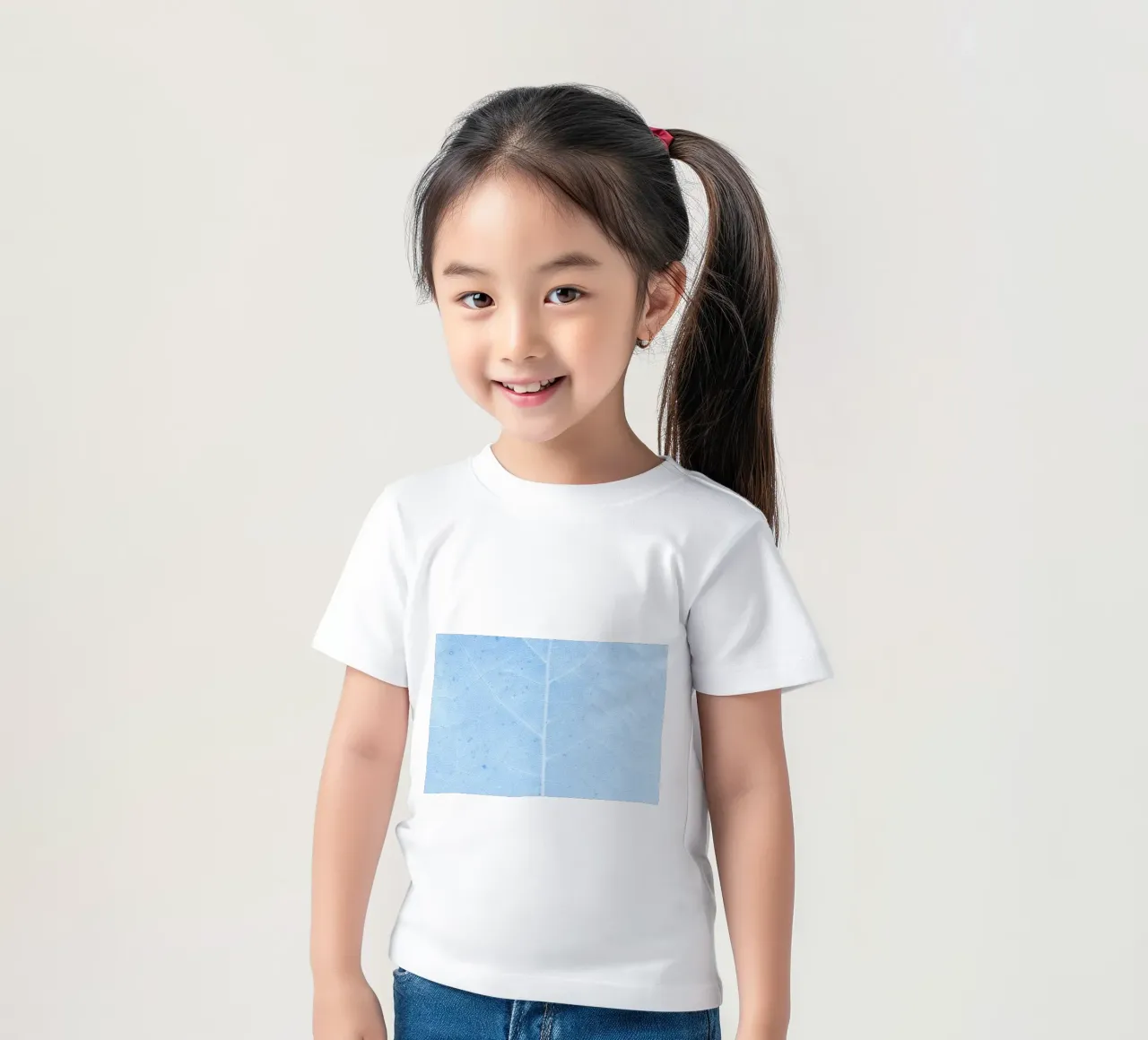 Aqua Leaf Veins Macro - Serene Nature Abstract Print kids t-shirt by NorwesClub