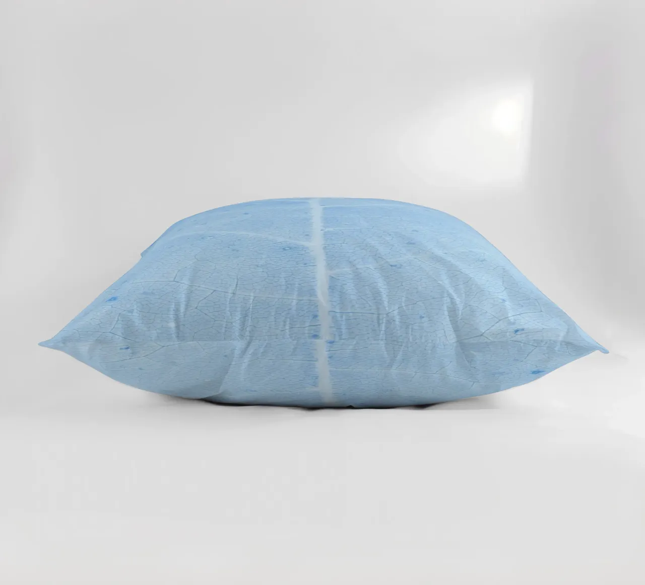 Aqua Leaf Veins Macro - Serene Nature Abstract Print decorative cushion by NorwesClub