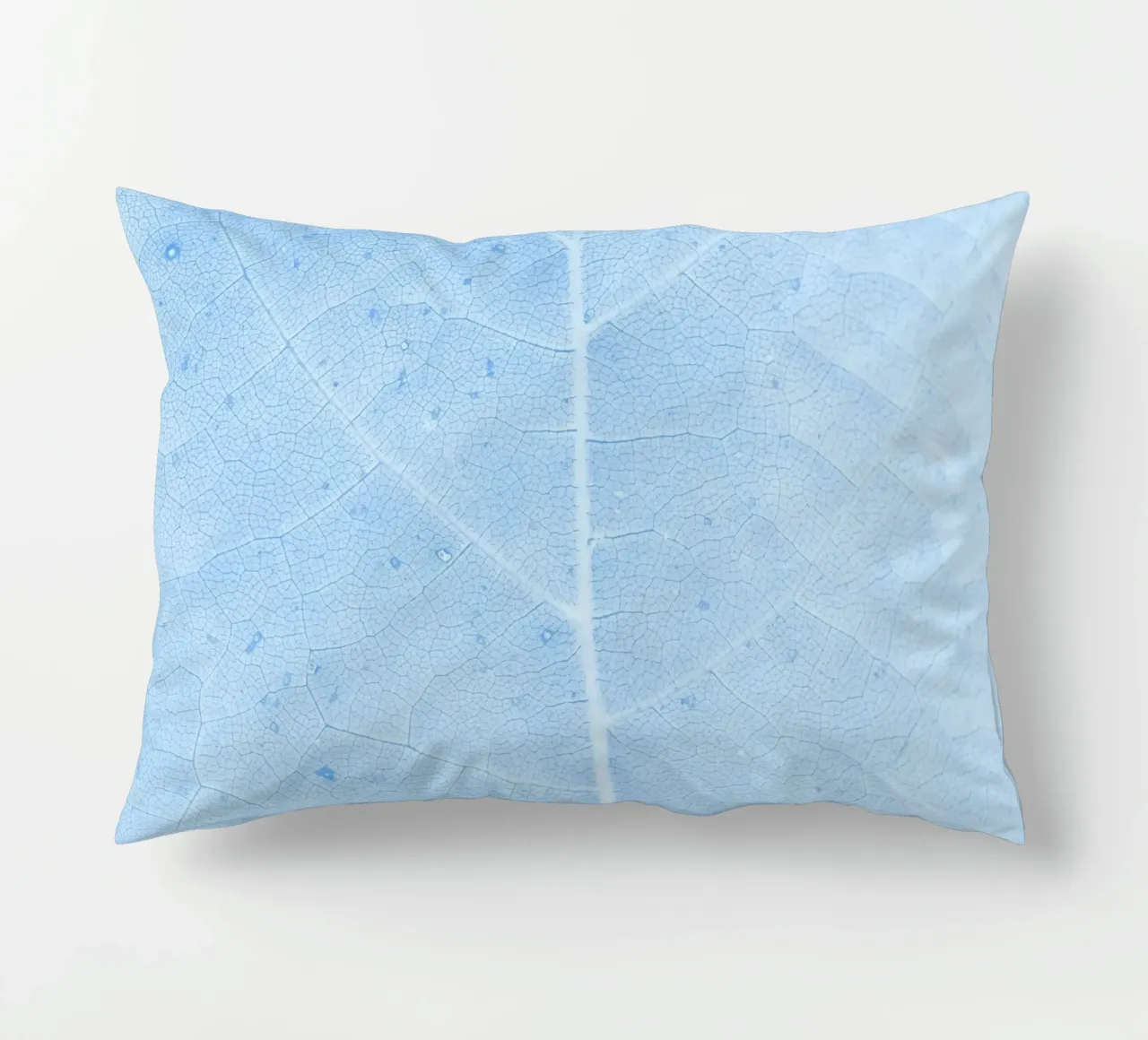 Aqua Leaf Veins Macro - Serene Nature Abstract Print decorative cushion by NorwesClub