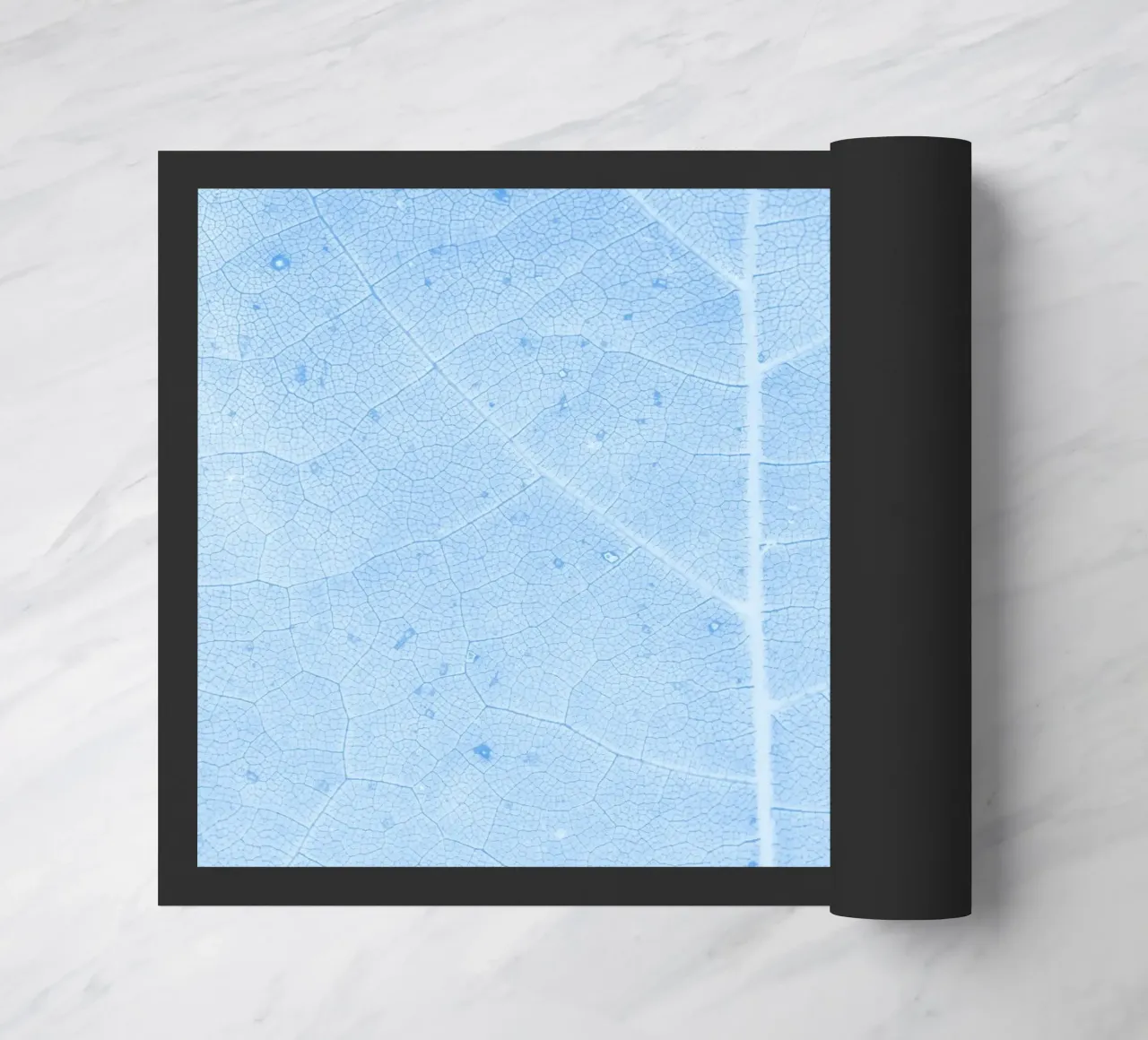 Aqua Leaf Veins Macro - Serene Nature Abstract Print felpudo de NorwesClub