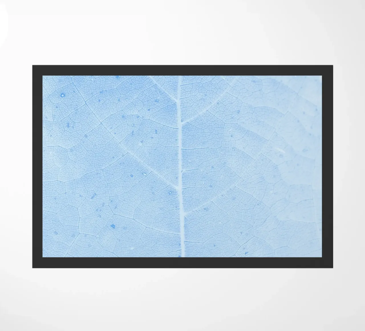 Aqua Leaf Veins Macro - Serene Nature Abstract Print felpudo de NorwesClub