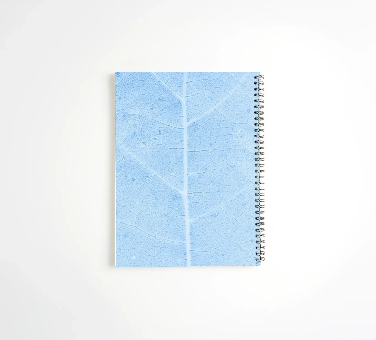 Aqua Leaf Veins Macro - Serene Nature Abstract Print spiral notebook by NorwesClub