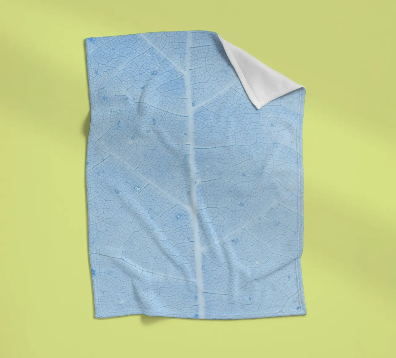 Aqua Leaf Veins Macro - Serene Nature Abstract Print fleece blanket by NorwesClub
