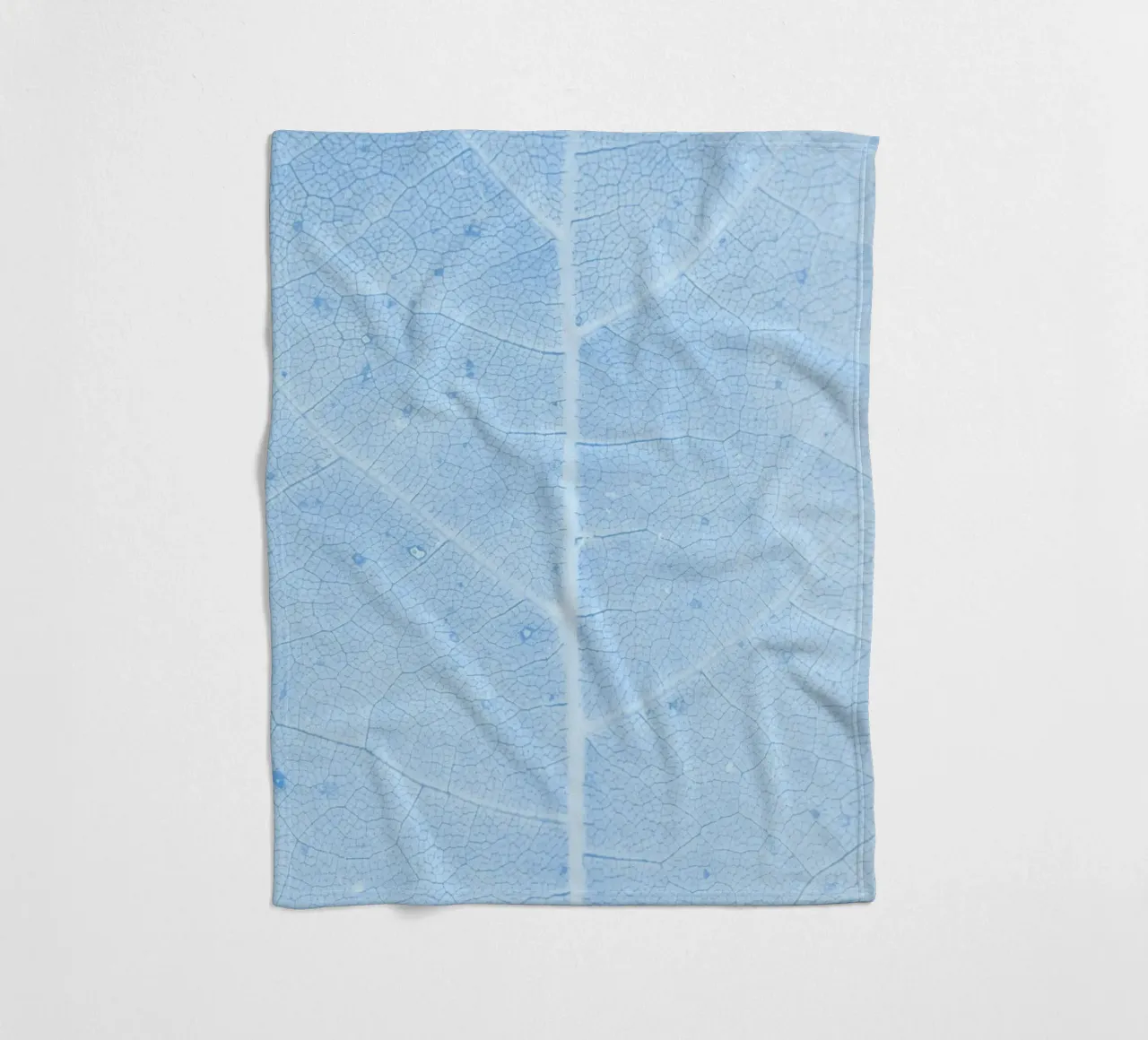 Aqua Leaf Veins Macro - Serene Nature Abstract Print fleece blanket by NorwesClub