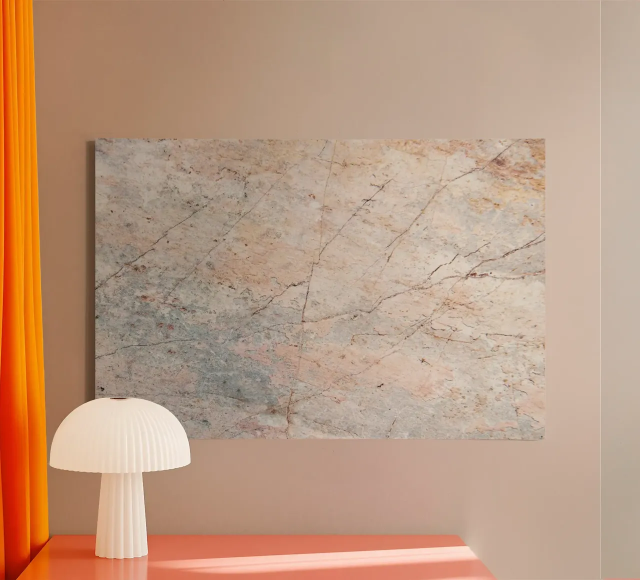 Aardse marmeren textuur - abstracte natuursteen kunstdruk canvas met Baklijst van NorwesClub