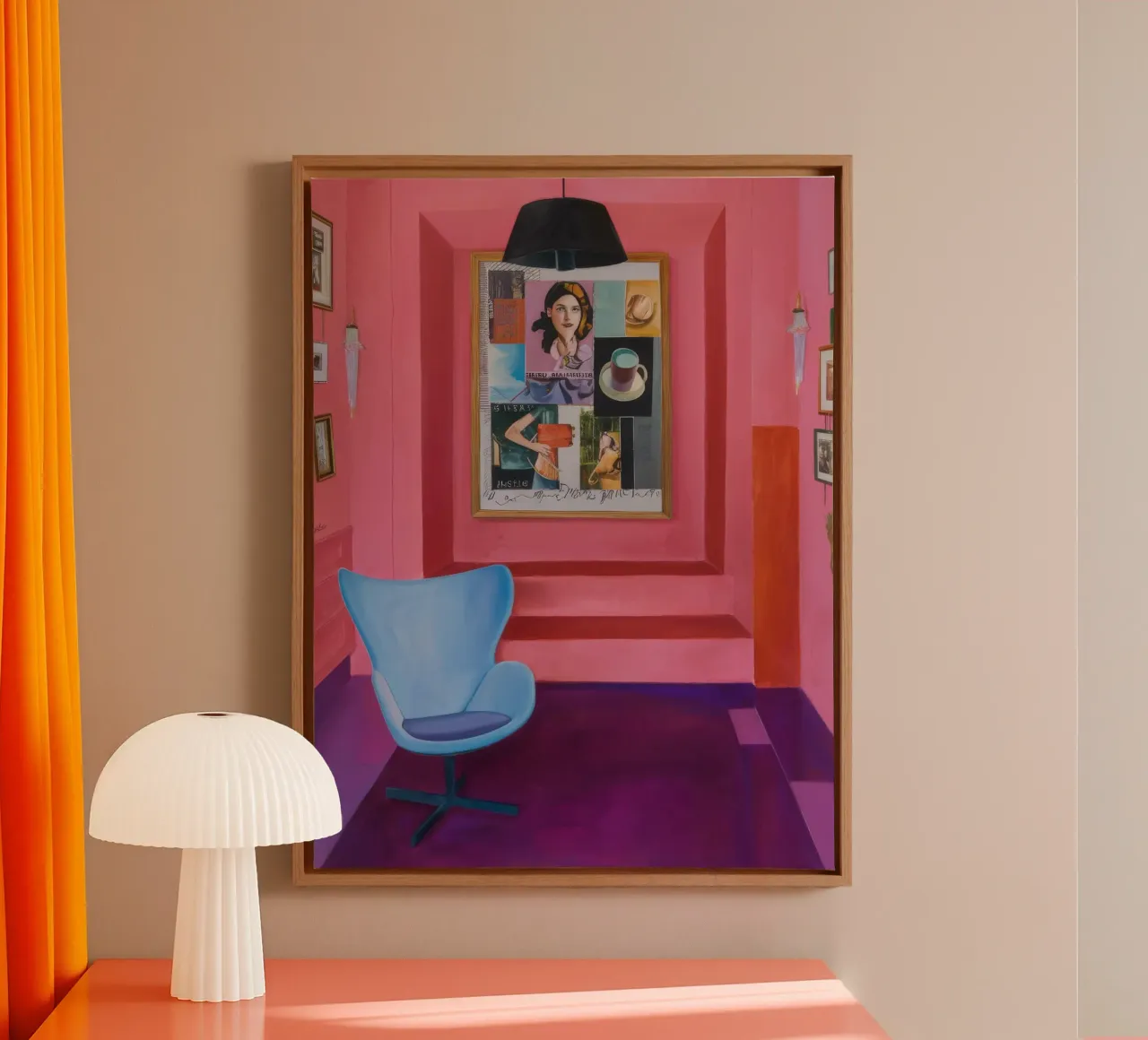 Vista interna chic tela con Cornice a cassetta da Opal Strokes
