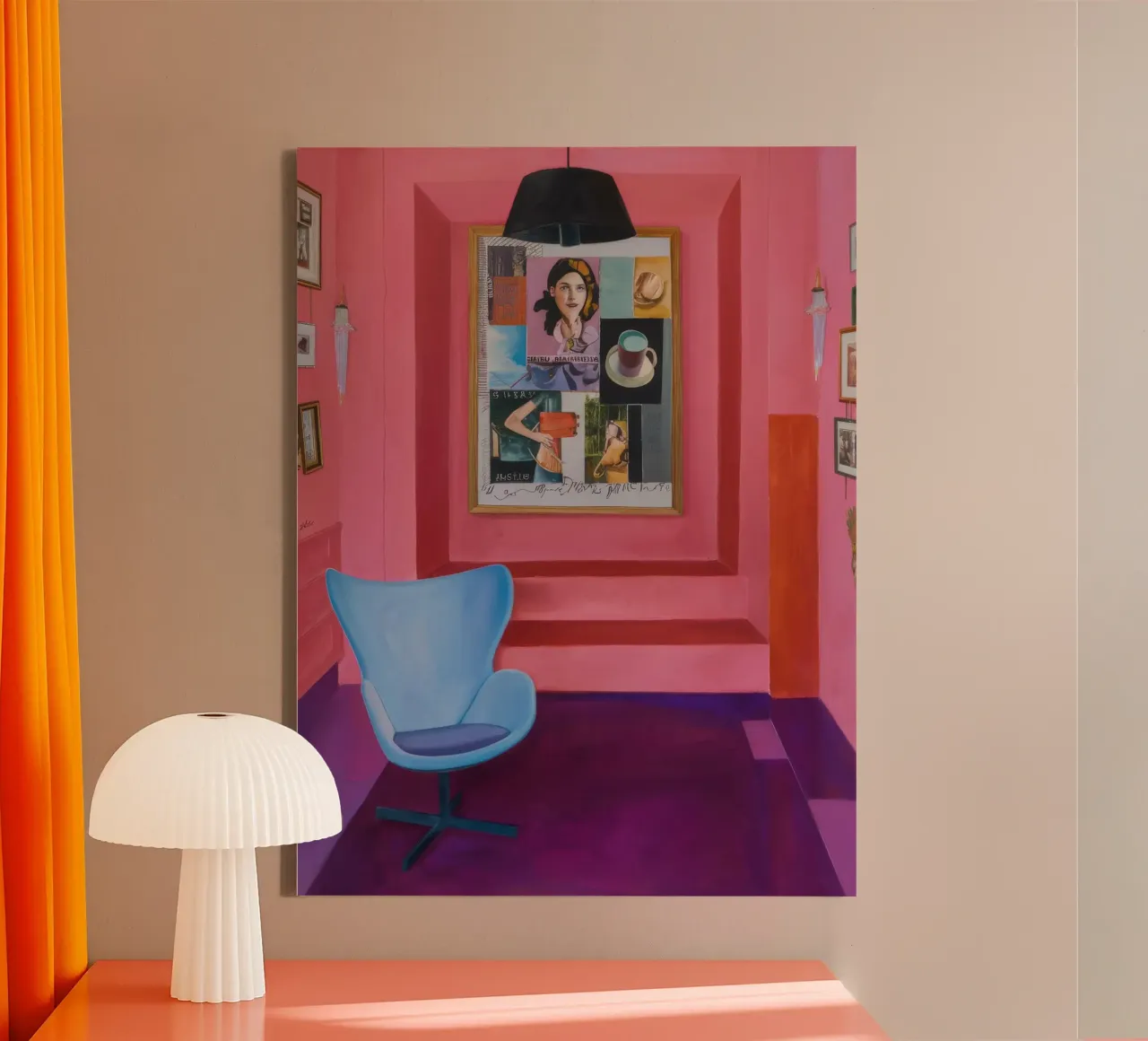 Vista interna chic tela con Cornice a cassetta da Opal Strokes