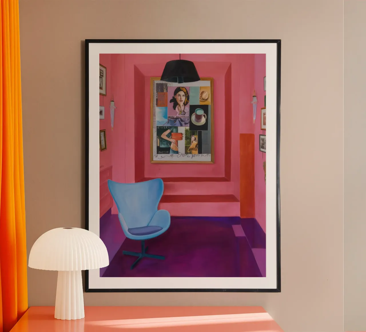 Vista interna chic poster con telaio in legno da Opal Strokes