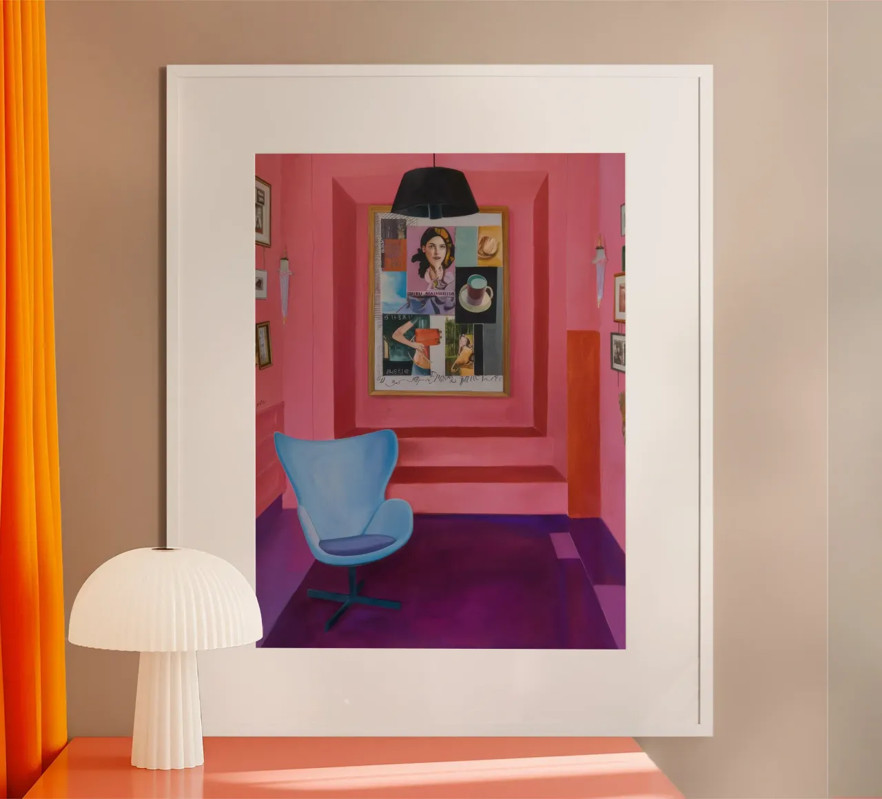 Vista interna chic poster con telaio in legno da Opal Strokes
