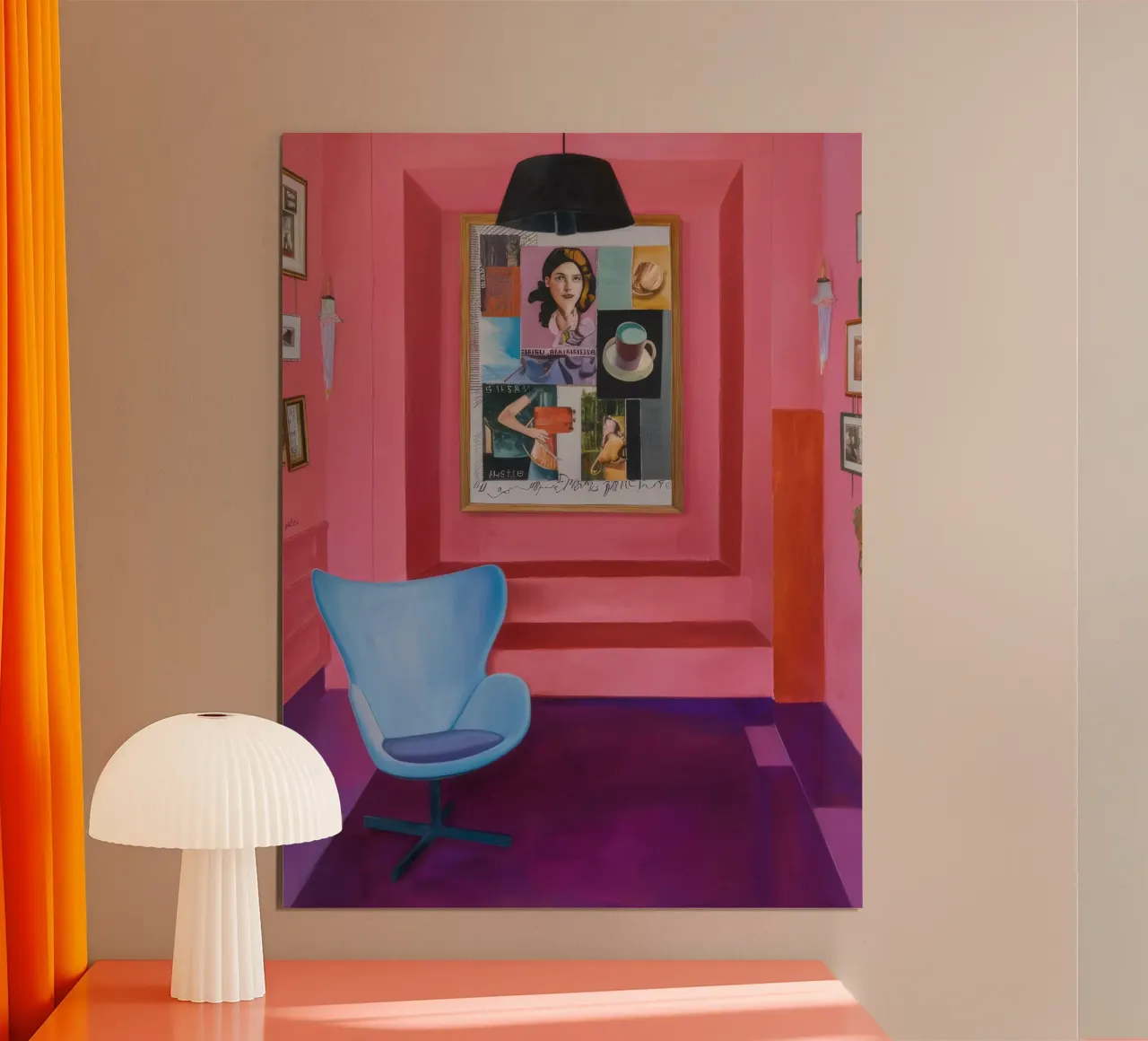 Vista interna chic poster con telaio in legno da Opal Strokes