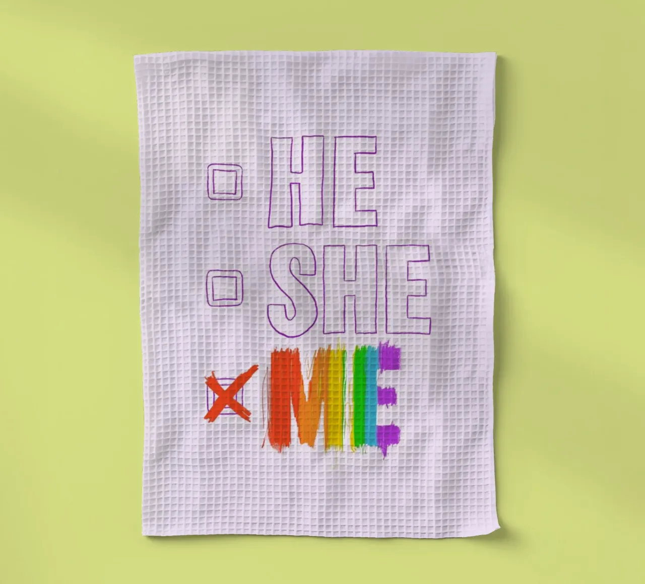 HE/SHE/ME canovaccio da cucina da Studio One