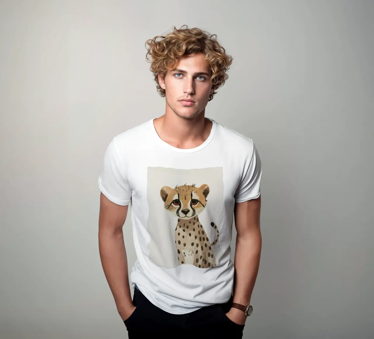 Cucciolo di ghepardo in Watercolor Bliss t-shirt da DesignDoodle