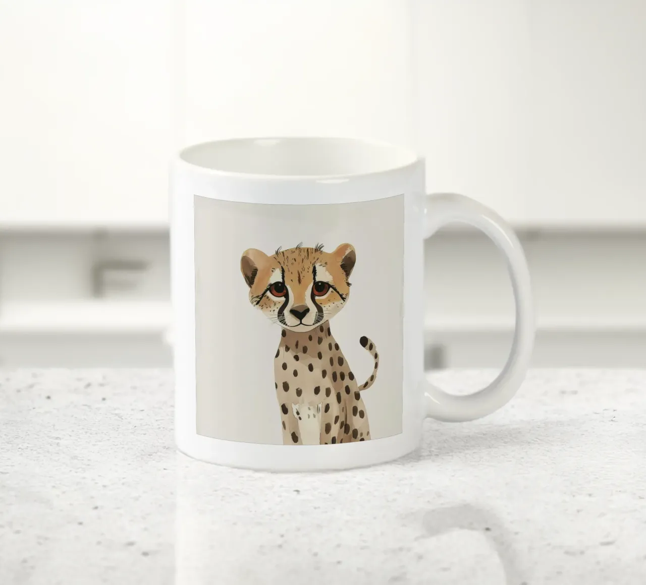 Cucciolo di ghepardo in Watercolor Bliss tazza in ceramica da DesignDoodle