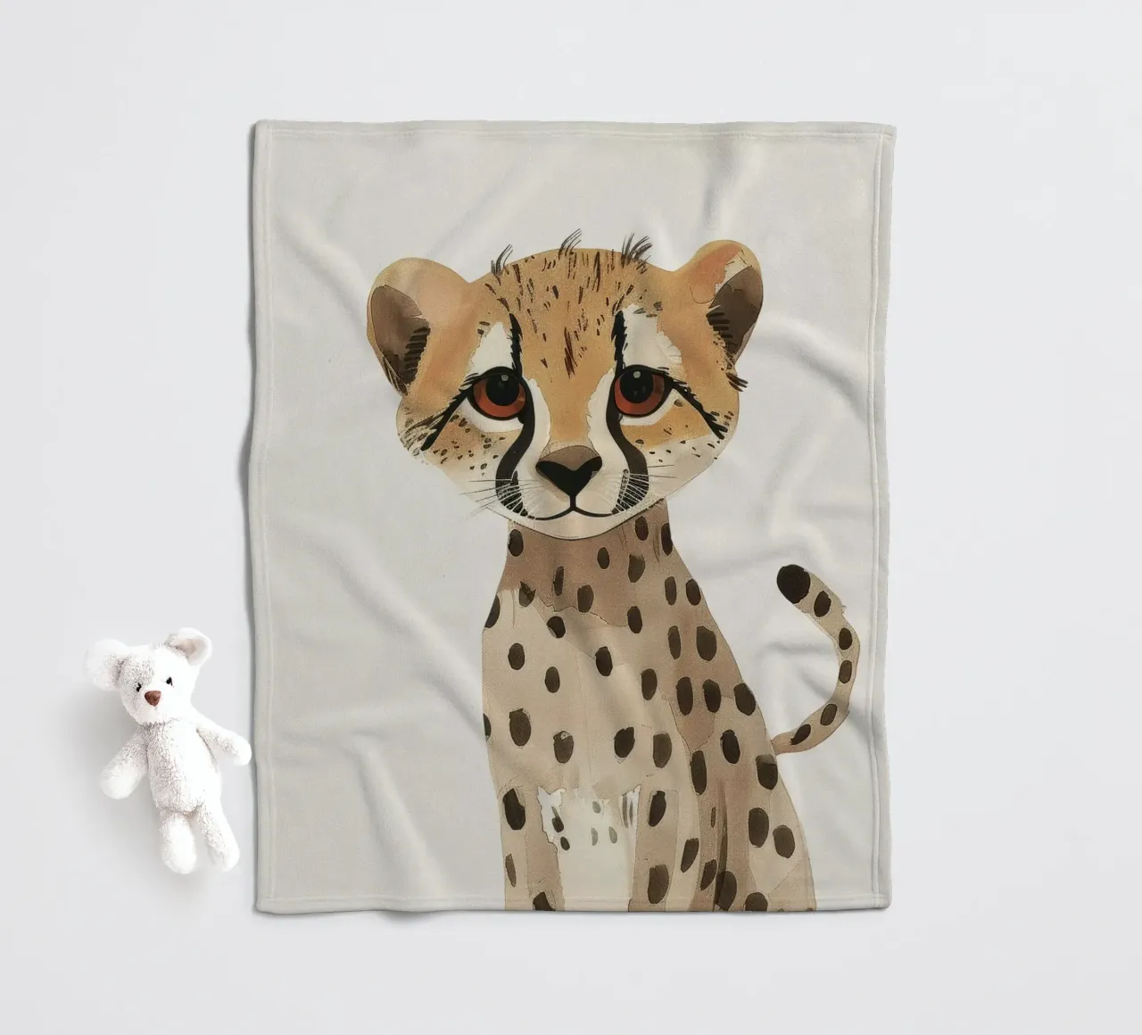Cucciolo di ghepardo in Watercolor Bliss coperta in pile da DesignDoodle