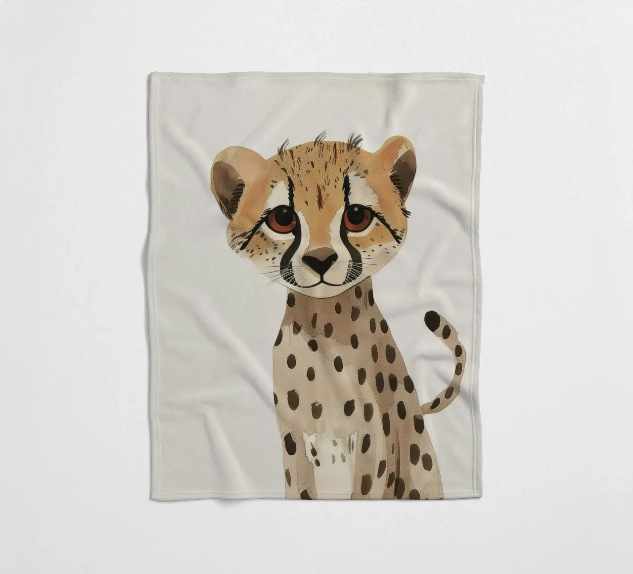 Cucciolo di ghepardo in Watercolor Bliss coperta in pile da DesignDoodle