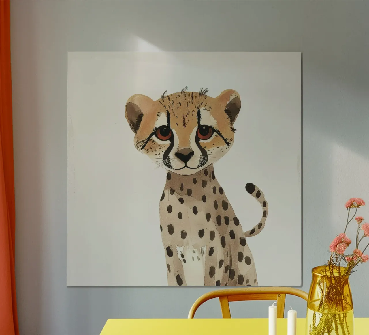 Cucciolo di ghepardo in Watercolor Bliss poster con telaio in plastica da DesignDoodle