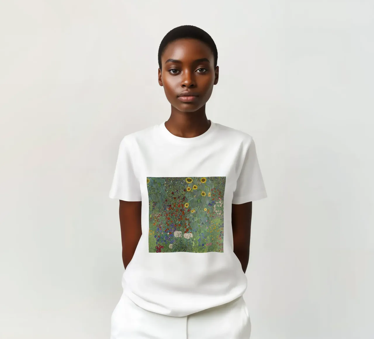 Gustav Klimt's Flower Garden - Art Nouveau Floral Masterpiec t-shirt by NorwesClub