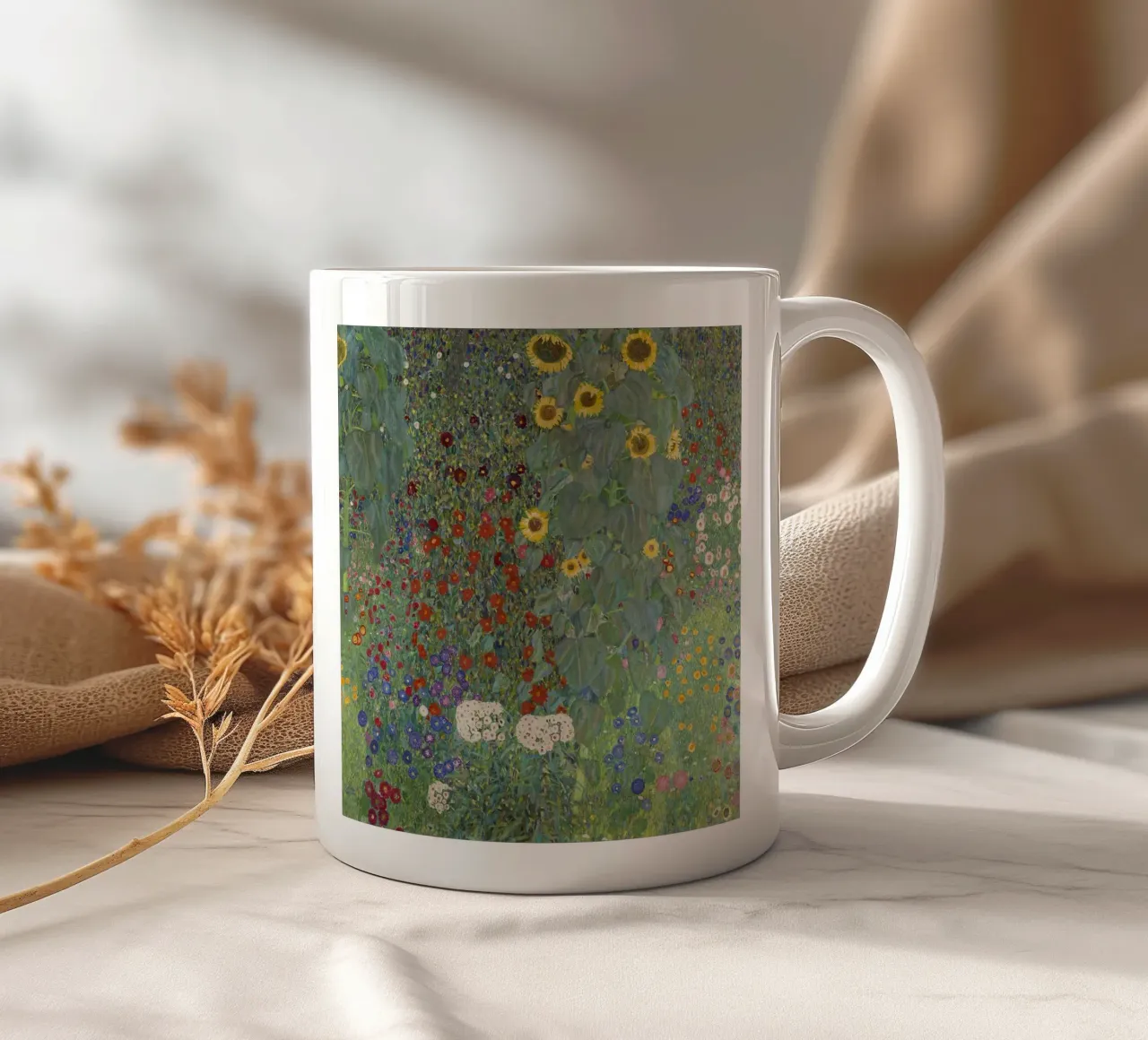 Il giardino fiorito di Gustav Klimt - Masterpiec floreale in stile Art Nouveau tazza in ceramica da NorwesClub