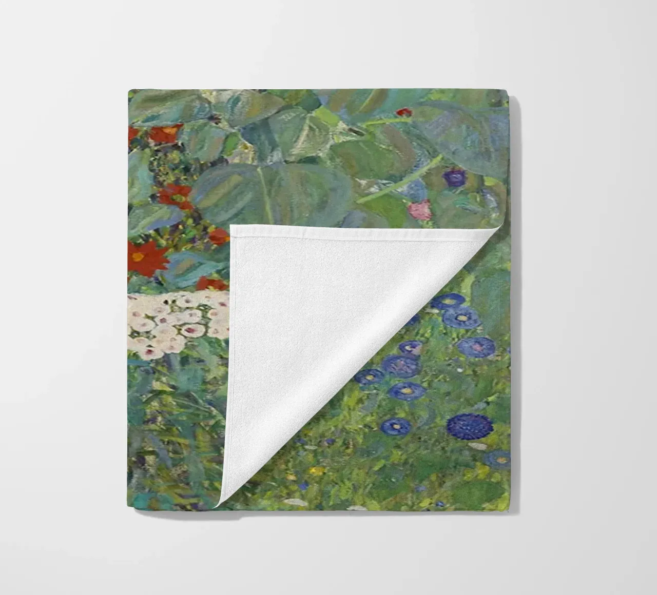 Gustav Klimt's Flower Garden - Art Nouveau Floral Masterpiec beach towel by NorwesClub